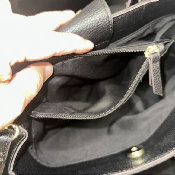 LC Black Pebbled Faux Leather Ingrid Mini Shopper Tote Crossbody Bag - Picture 5 of 16